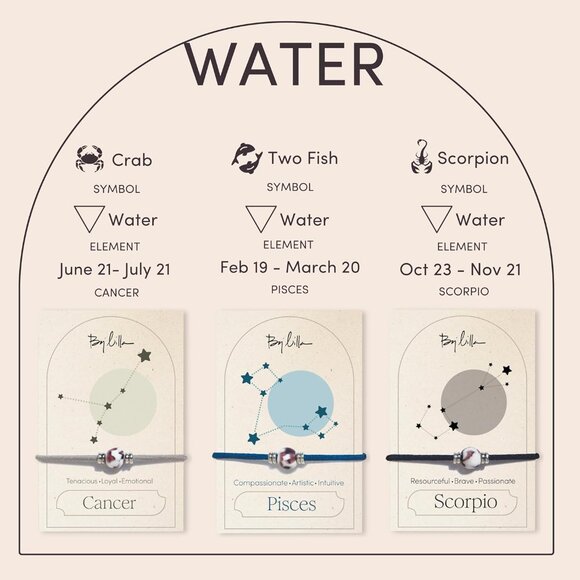 Zodiac Bracelet Hair Ties Women Handmade No-Damage Jewelry Gold Silver - Picture 7 of 9